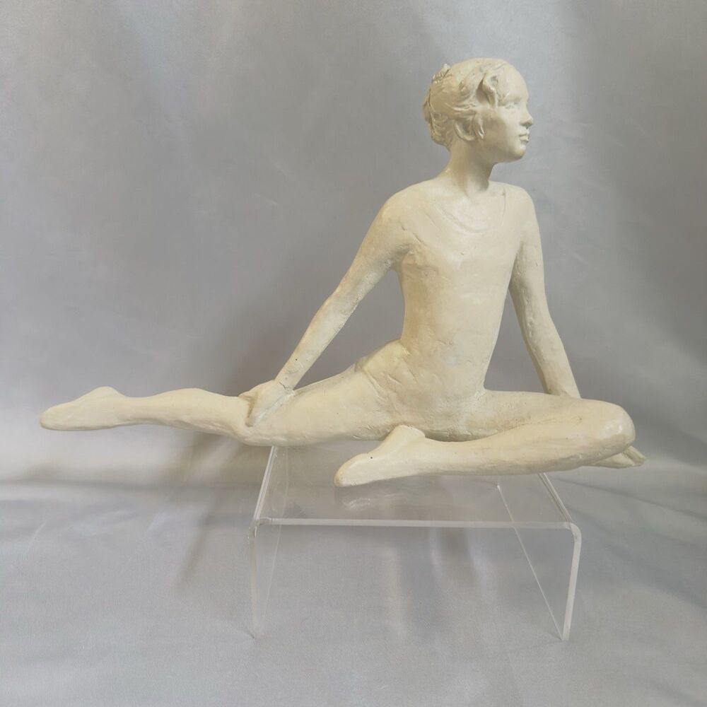 Austin Productions Female Dancer Sculpture Art Deco 1979 Off White Minimalist